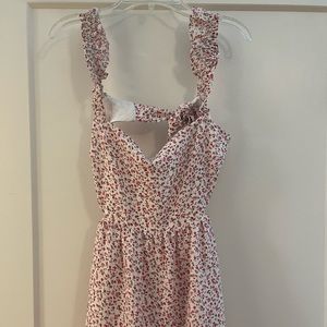 Red Dress floral midi